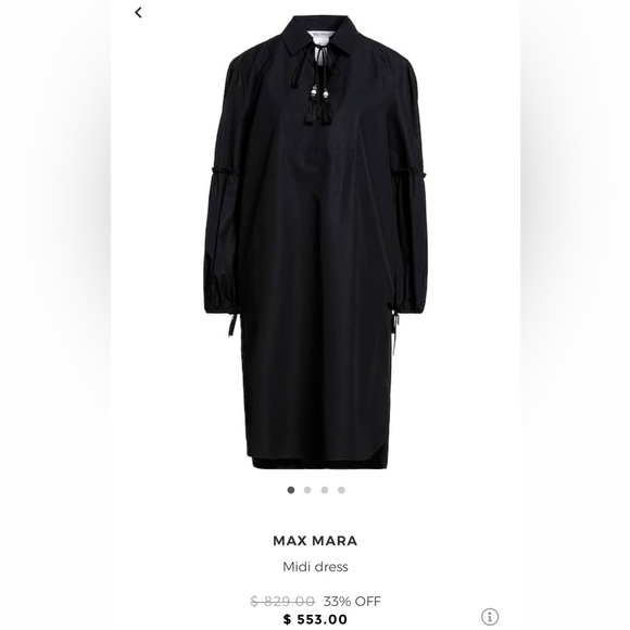 SOLD! on ebay MaxMara Poplin Fedora label-cut Full-Sleeve Tunic DressSize:IT36 - Picture 5 of 13